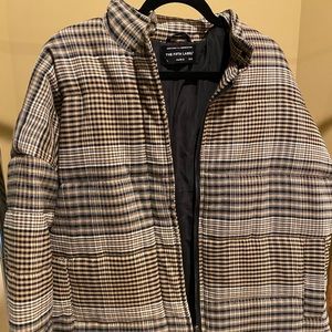 Anthropologie plaid puffer jacket